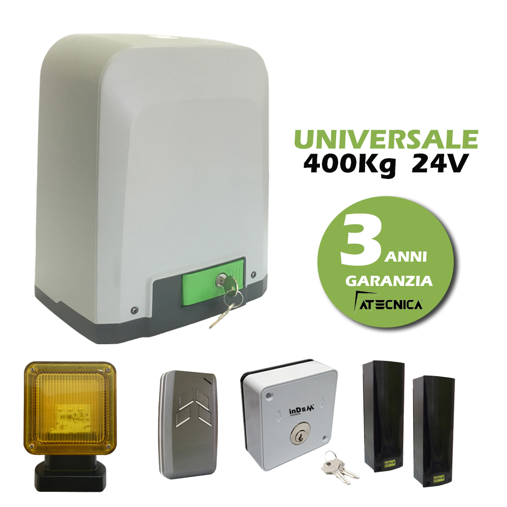 Kit universale per cancello scorrevole ATECNICA VIVO 424 400kg e  cremagliera nylon