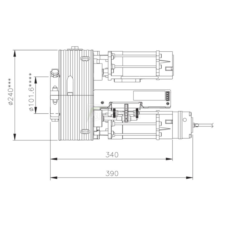 Motore per serranda ACM TITAN 240/101 BME con elettrofreno 400Kg asse da  101 mm