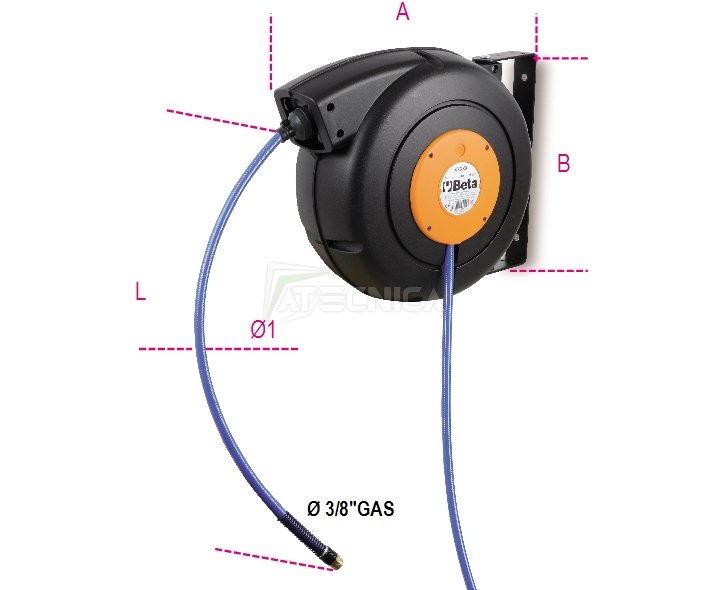 Avvolgitubo automatico 16 mt Beta 1901T/10 1901 10 per aria compressa o  acqua