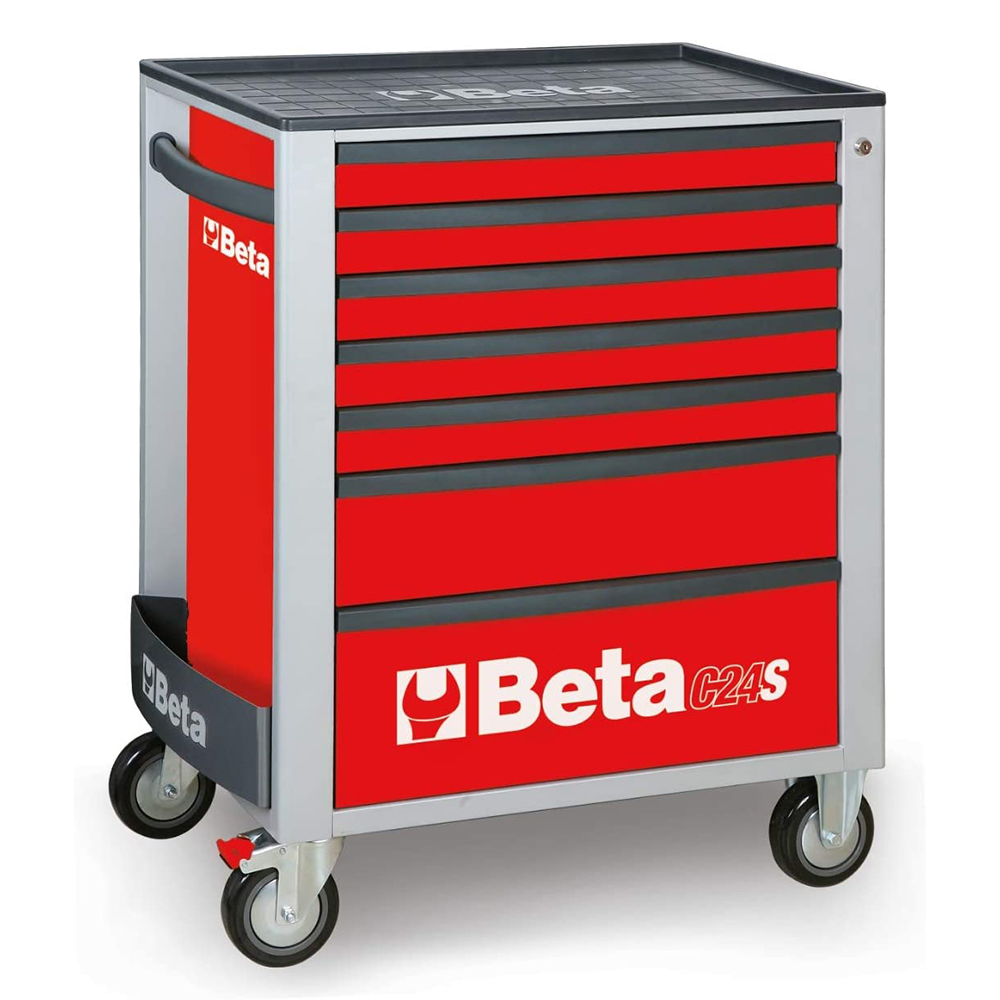 Carrello mobile Beta C24S R/7 rosso con 7 cassetti portautensili per  officina