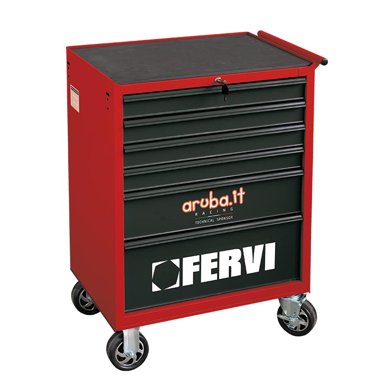 Carrello portautensili 6 tiretti Fervi C900/BAR serie Aruba Superbike