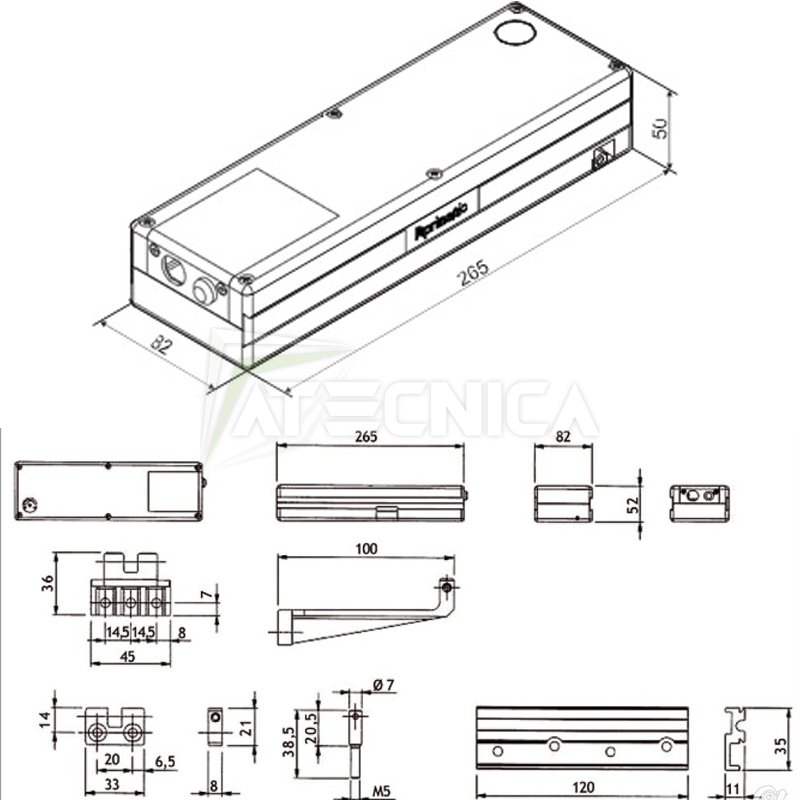 Attuatore Elettrico Motore Vasistas Lucernai APRIMATIC VARIA 43503/023  GRIGIO