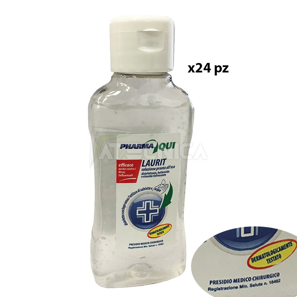 24 flaconi Gel igienizzante tascabile con espositore LAURIT 100 ml contro  virus