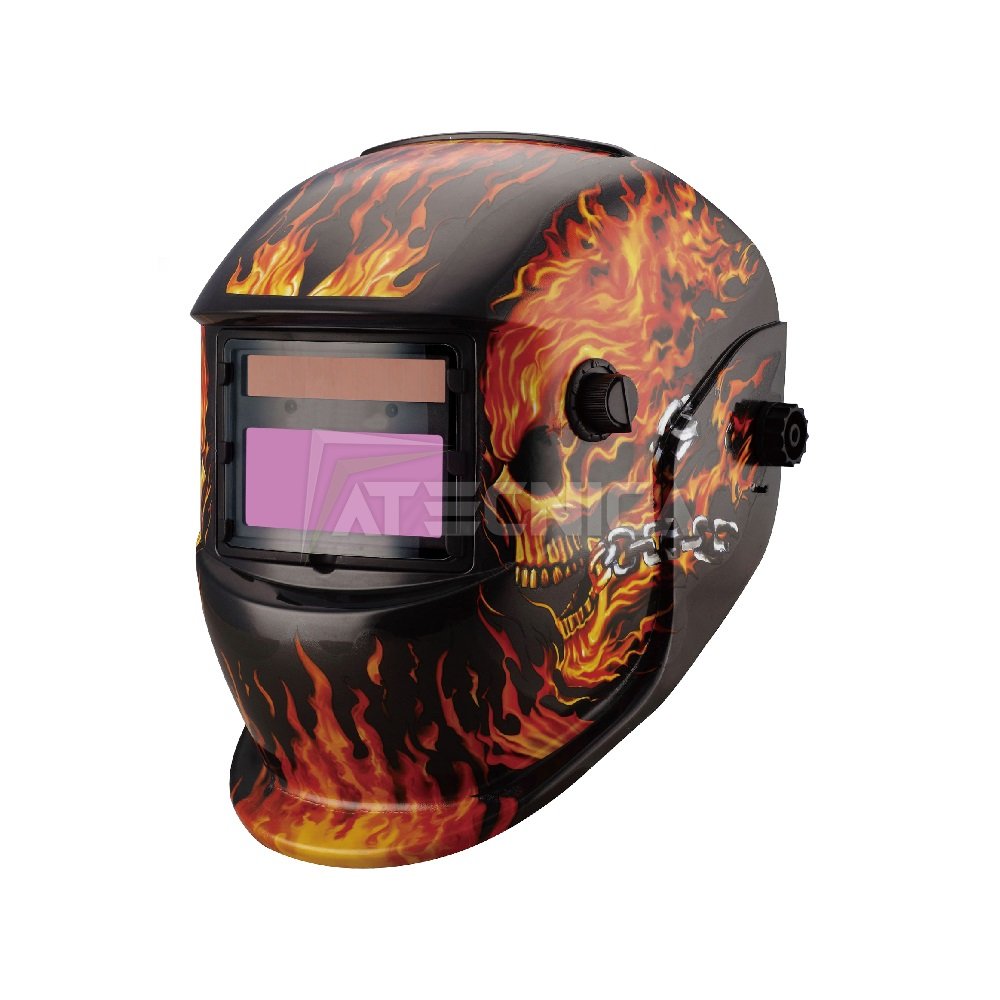 Maschera Autoscurante Per Saldature Atecnica Spider Fire Schermo Lcd