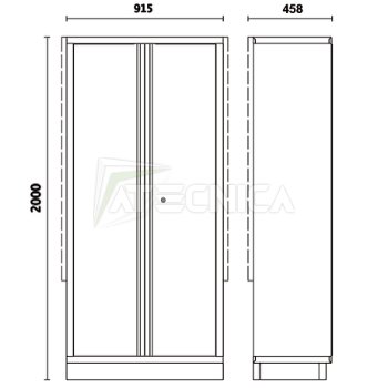 Armadio due ante BETA C45PRO AS2 per banco arredo officina C45PRO