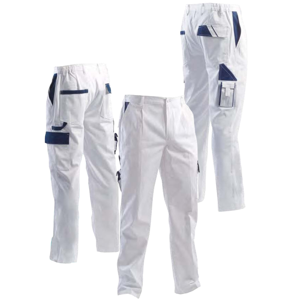 Pantalone bianco da lavoro con tasche AERRE COL pantalone lungo imbianchini  pittori