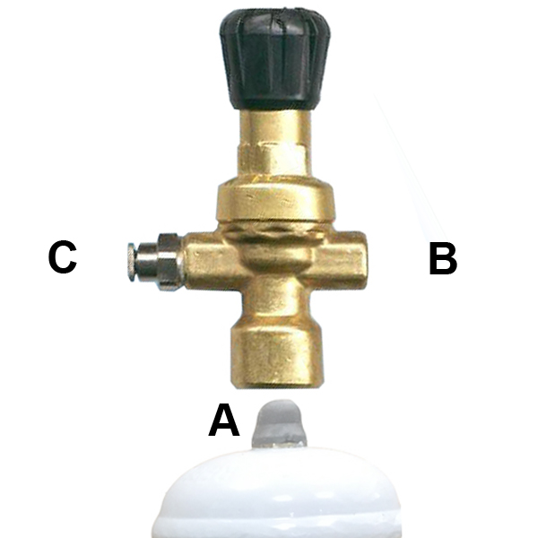 Adattatore nipplo per riduttore di pressione bombola Argon CO2 DECA 010571