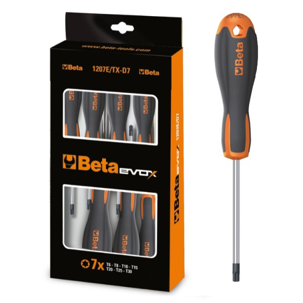 UTENSILVENETA. SET 7 PEZZI, ESTRATTORI PER VITI TORX DANNEGGIATE,  TX10-TX40, ATT. 1/4”