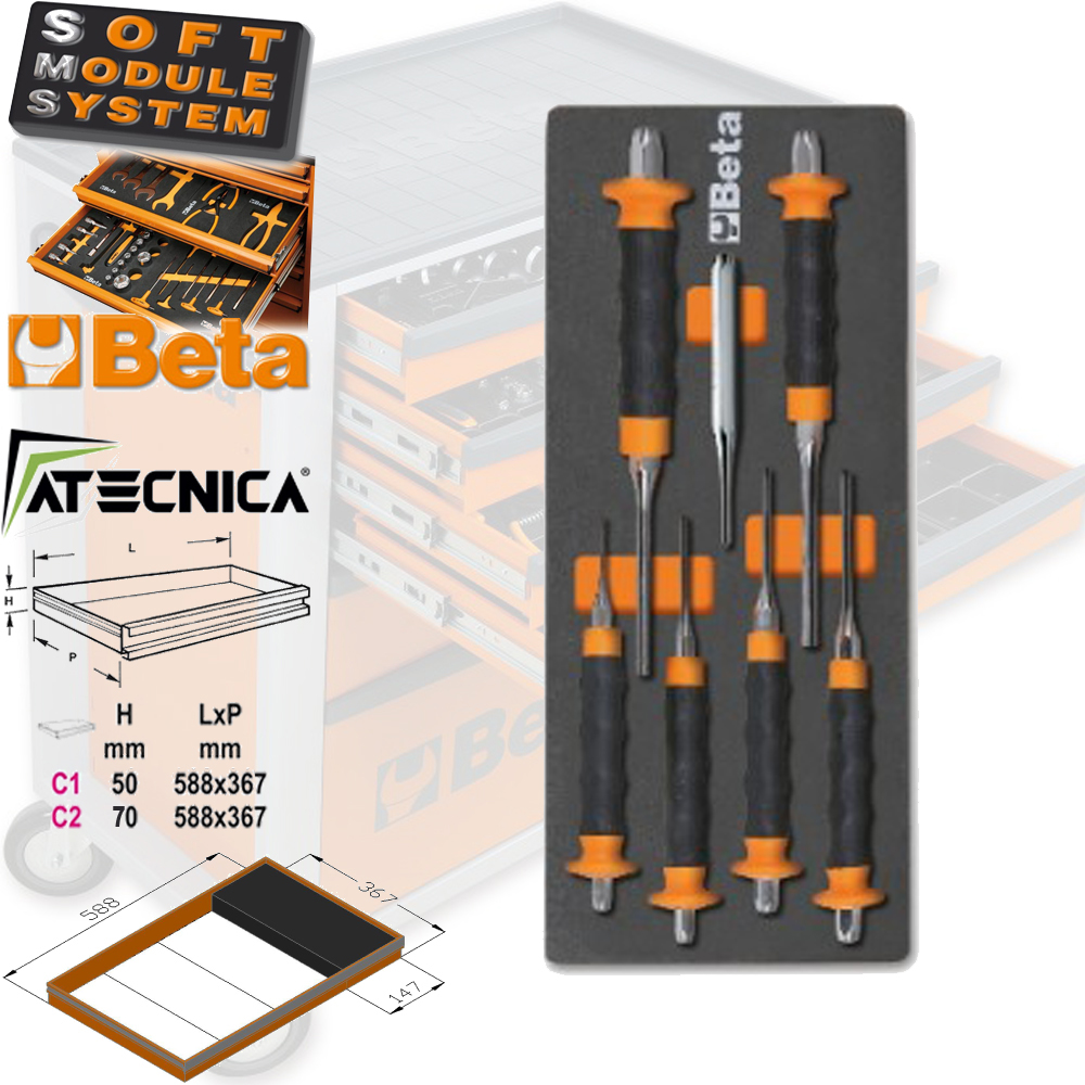 Termoformato morbido Beta M240 C1-147 7 utensili cacciaspina bulini